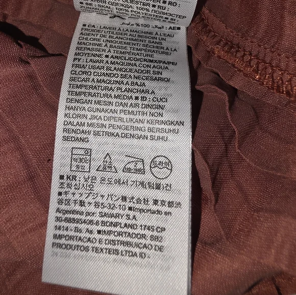 Banana Republic Tall XL Rust Pleated Long Sleeve Work Blouse Flowy‎ Business - Picture 7 of 10